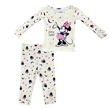 Disney Minnie Mouse Baby Girls 2 Pc Pajama Set Size 12M Sleepwear Long Sleeves