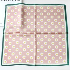 100 Silk Scarf Women Pink Chrysanth Head Bandana Small Kerchief Turban 53 53cm