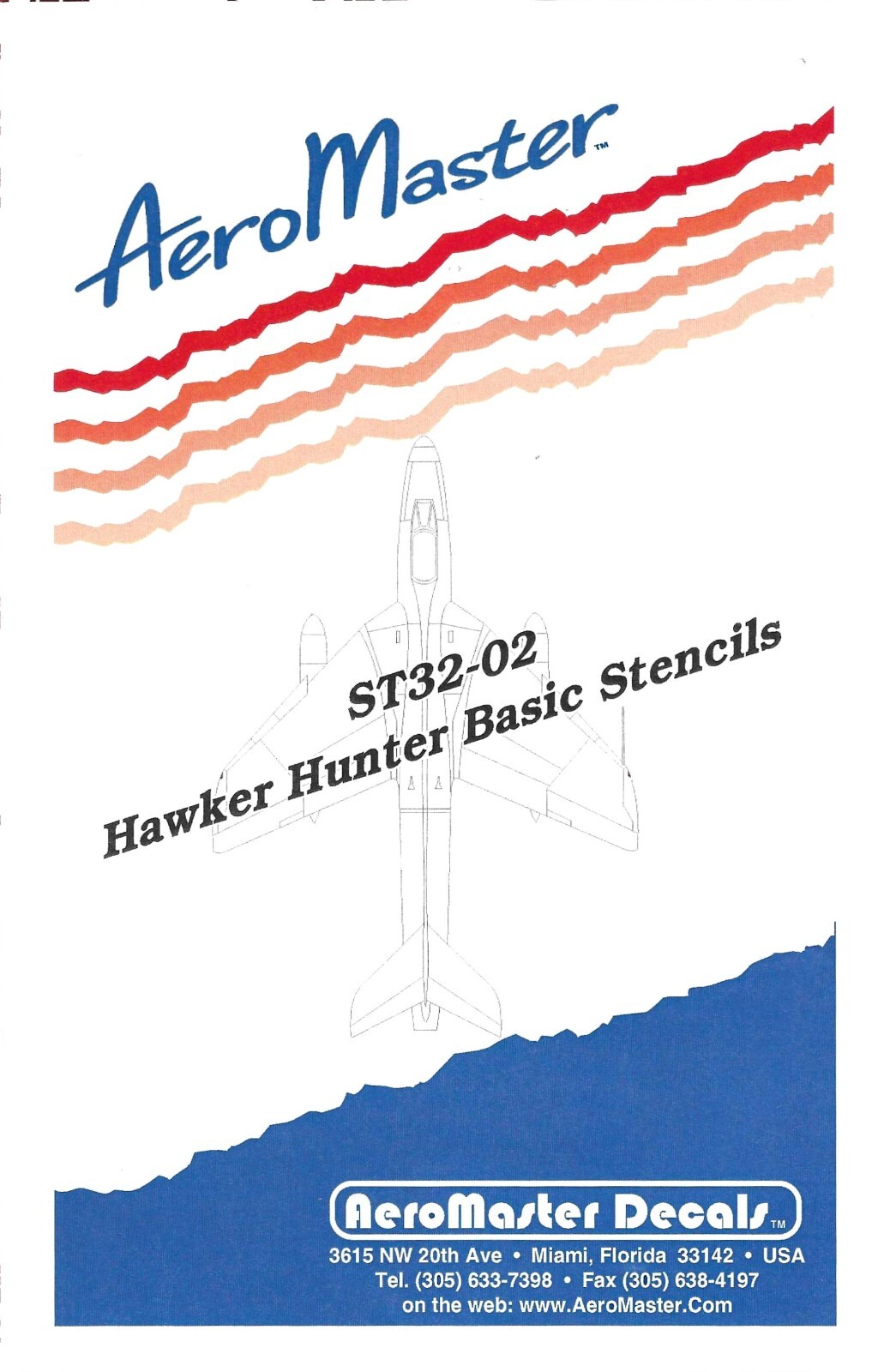 AEROMASTER ST32-02 - HAWKER HUNTER BASIC STENCILS - 1/32 DECALS