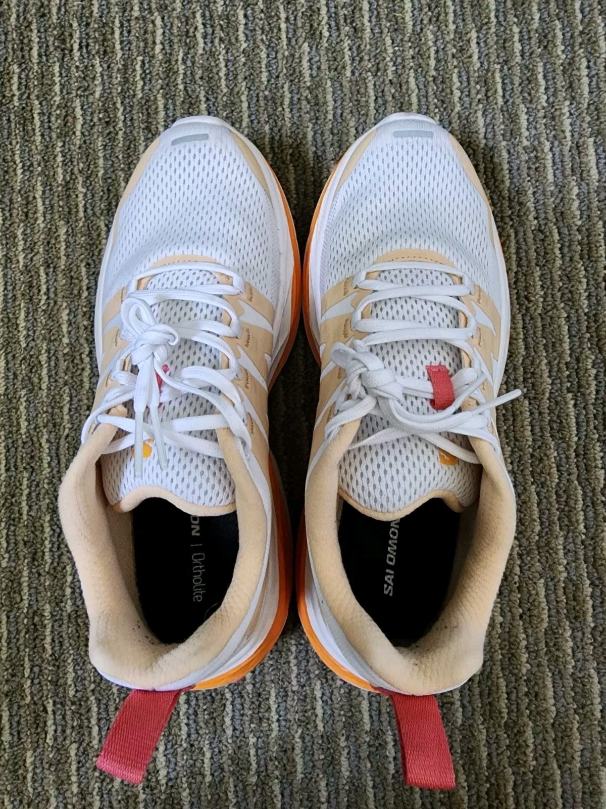 Scarpe da trail running Salomon Glide Max donna 8 US arancione bianco