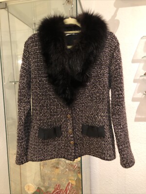 Elegance Boucle 40/42 Blazer / Jacke 59% Wolle 3% Alpaka Echtpelz