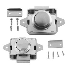 1PC Push Button Latch Cabinet Door Catch Keyless Cupboard Locks For RV Yachts