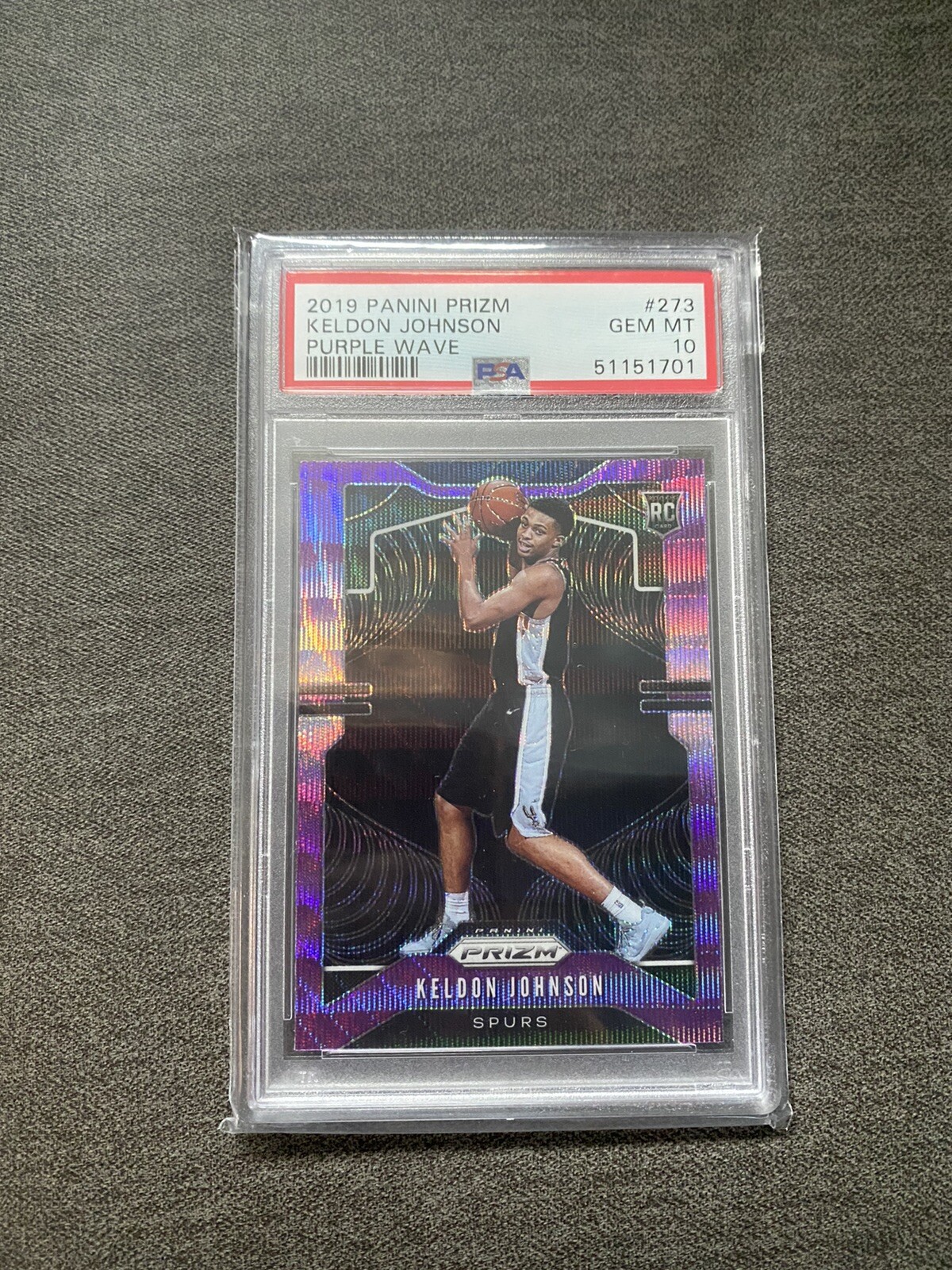 2019 Panini Prizm Keldon Johnson psa 10 purple wave