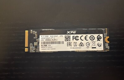 XPG SX8100 4TB 3D NAND NVMe Gen3x4 PCIe M.2 2280 Solid State Drive