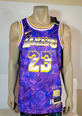 NIKE Lakers LEBRON JAMES NBA MVP ジャージー NIKE Jersey Lebron James MVP Large Mens Purple Gold LA Lakers ROY