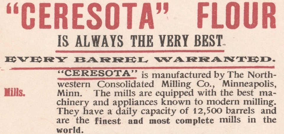 Ceresota Flour Sack Girls Northwestern Mill Minneapolois MN Victorian Trade Card - Image 4 of 4