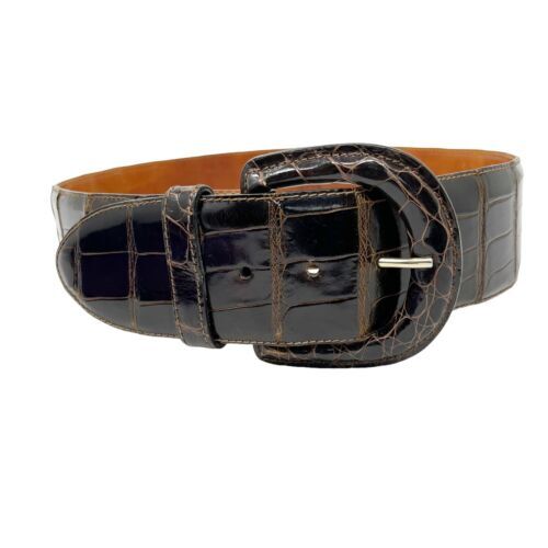 Nancy Gonzalez Black Crocodile Leather Belt - Size Medium | eBay display picture 2