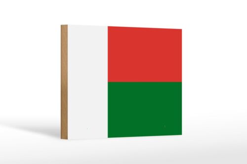 Holzschild Flagge Madagaskars 18x12 cm Flag of Madagascar Deko Schild - Picture 1 of 5