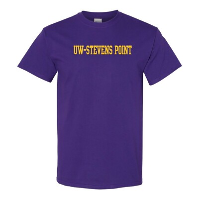 Wisconsin-Stevens Point Pointers Basic Block Short Sleeve T-Shirt - Purple