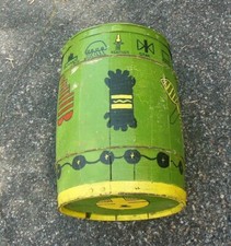 Vtg Antique NAIL KEG BARREL Table Pearson Coated Nails PRIMITIVE