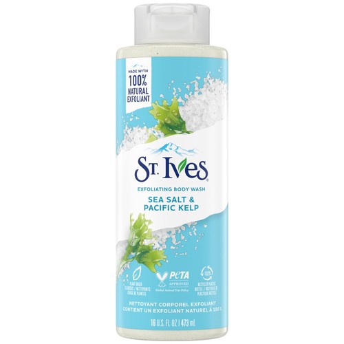 St. Ives Exfoliating Body Wash - Sea Salt & Pacific Kelp Scrub, Natural 