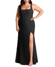 NWT- Azazie Atelier Whitney Black Floor-Length Gown - Size 22