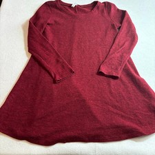PEPPERMINT Brand Womens Burgundy Sweater Dress Size Large Rayon Spandex Blend LS
