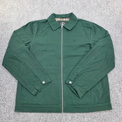 Volcom Oak Drive Jacket Green Full Zip Collared Lined Mens Medium NWT