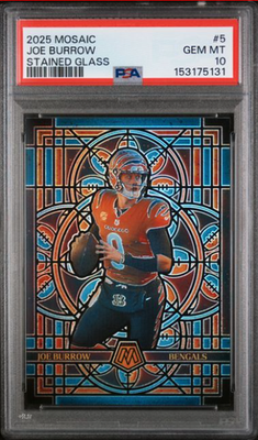 2025 Panini Mosaic #5 Joe Burrow Stained Glass PSA 10 Cincinnati 