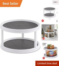 Elegant 12-Inch 2-Tier Non-Skid Turntable for Effortless Kitchen Organization