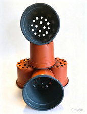 10 x 2 Litre Plastic Plant Pots — Terracotta Colour — Used But Rinsed Out