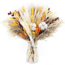 110pcs Fall Dried Flowers Bouquet 17inches Boho Autumn Dried Flowers Set Natu...