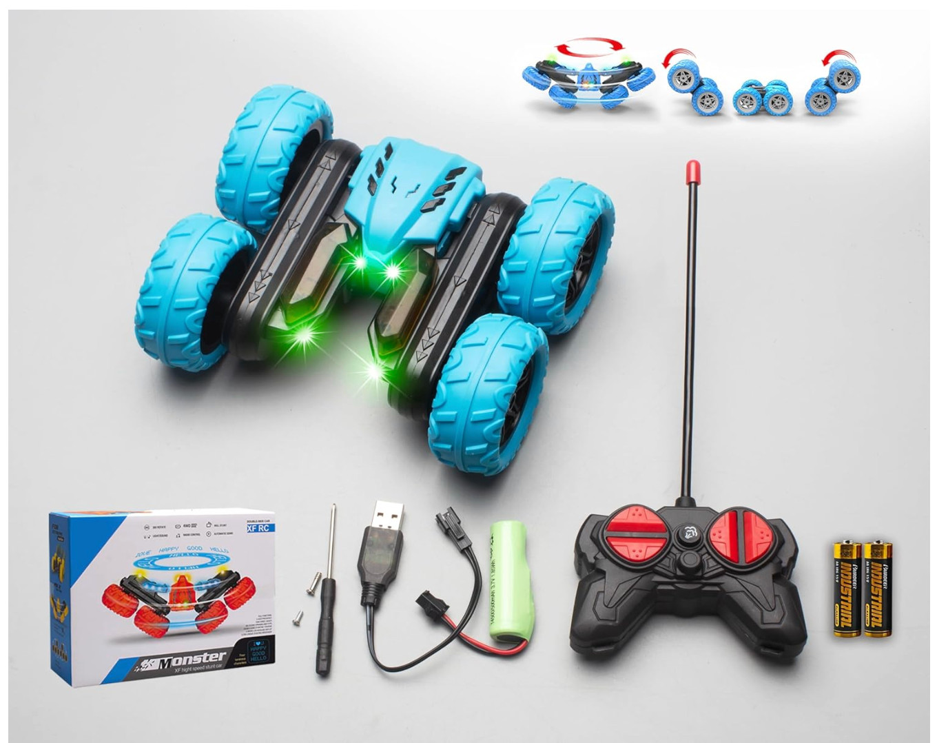 For Kids, Remote Control Cars For Boys, Double-sided 360&deg; Rotating