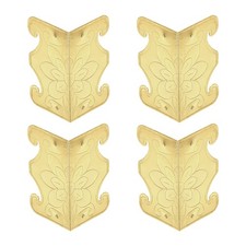 4 Pcs Baseboard Corner Protectors, Decorative Metal Corner Covers, Yellow