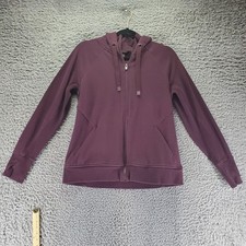 Athleta Jacket Womens Large Purple Full Zip Hoodie Pockets Thumbholes Stretch