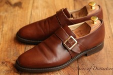 Church's Monk Silver Buckle Brown Leather Shoes Men's UK 8.5 F US 9.5