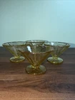 Set of 4 Depression Federal Glass Madrid amber yellow dessert sherbet dishes