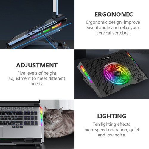 Laptop Holder Adjustable Laptop Cooler Rack Foldable Laptop Stand - Afbeelding 2 van 12