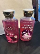 Bath  Body Works TWISTED PEPPERMINT Body Wash Shower Gel Shampoo 10oz NEW Lot 2