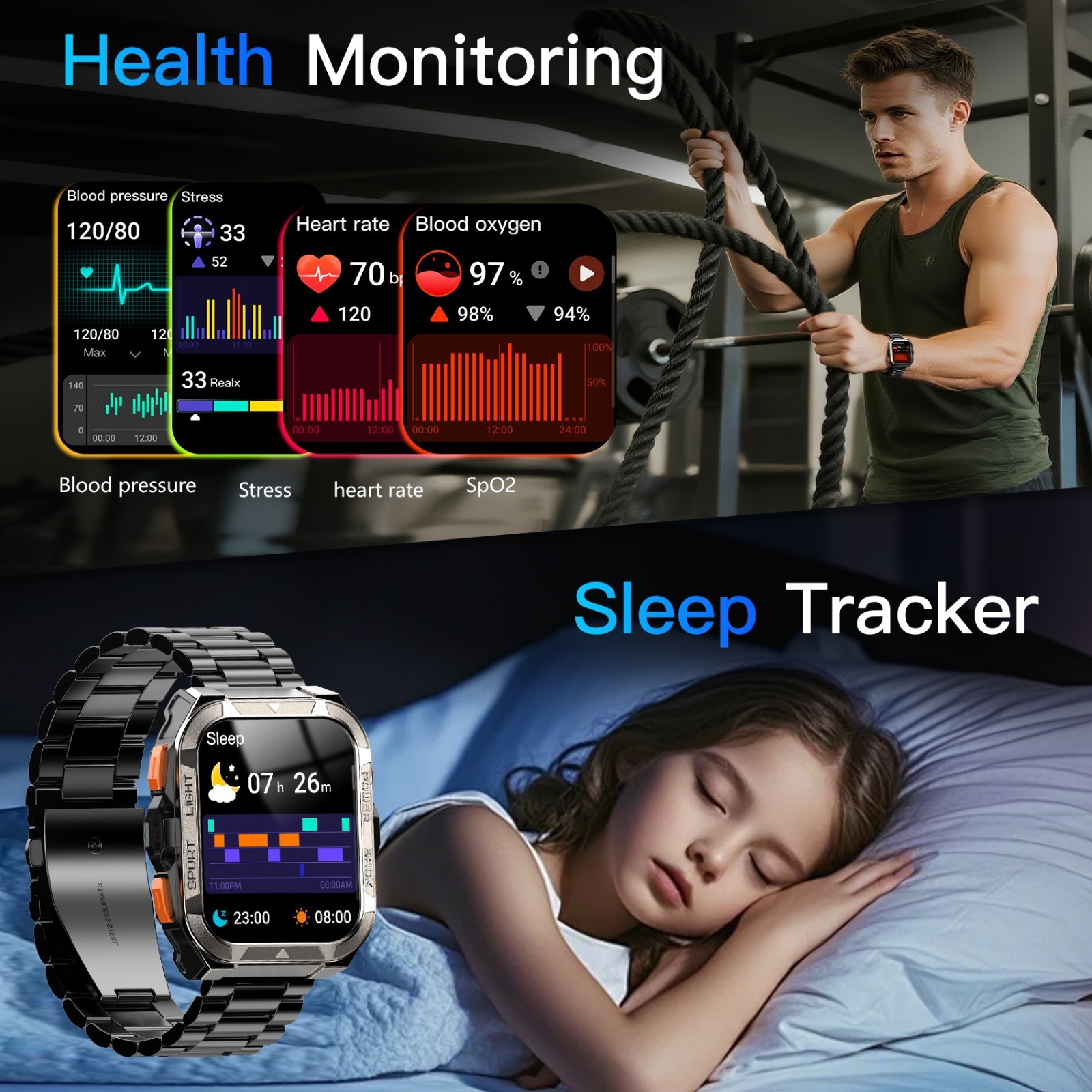 Military GPS Smartwatch (Call Receive/Dial) AI Translation ChatGpt Sport Watch