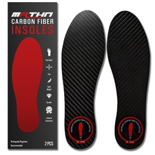 Carbon Fiber Insoles for Men and Women, Unisex Shoe Insert, Flat Feet, Turf T...