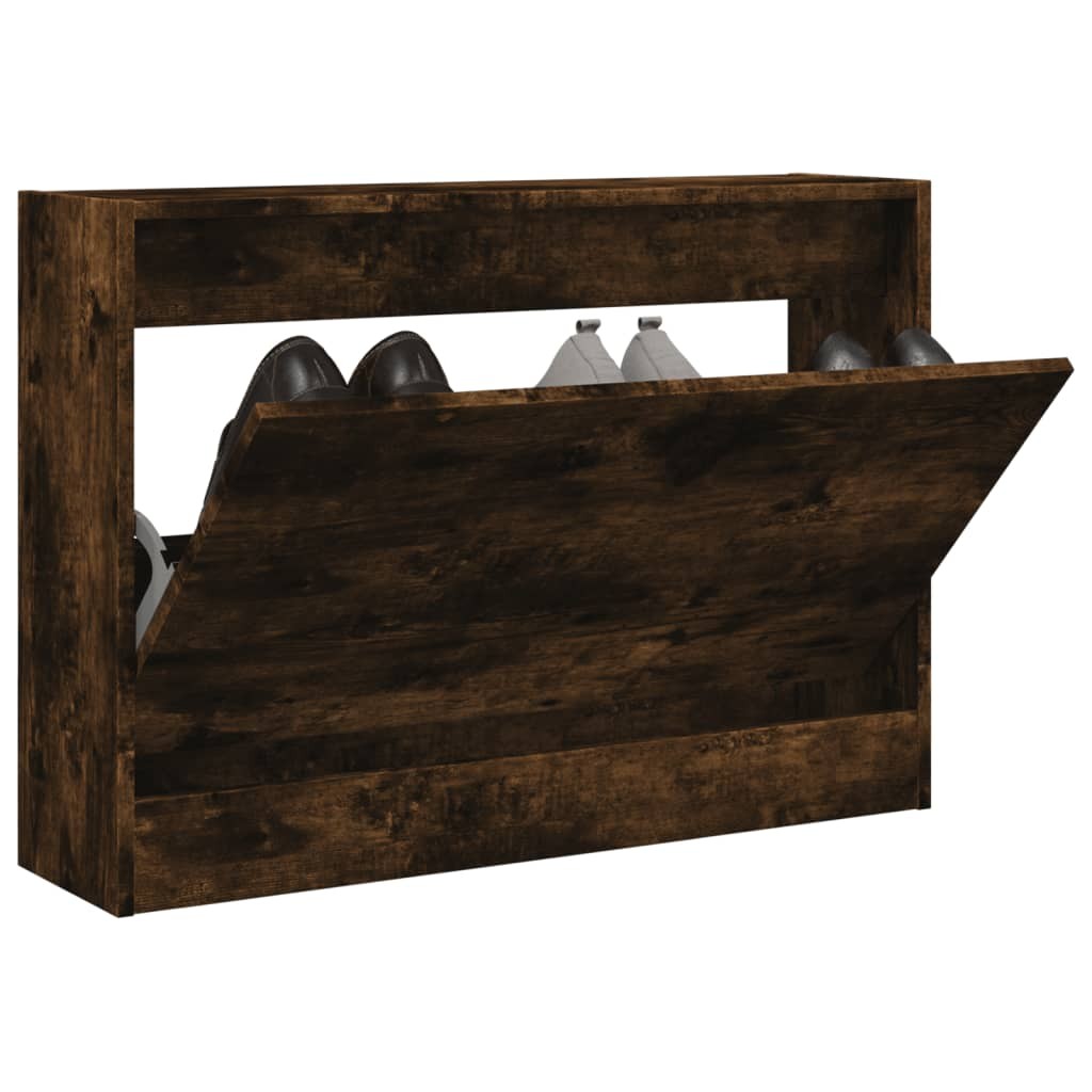Scarpiera in Legno Multistrato Rovere Fumo 80x21x57 | Qualità Artigianale