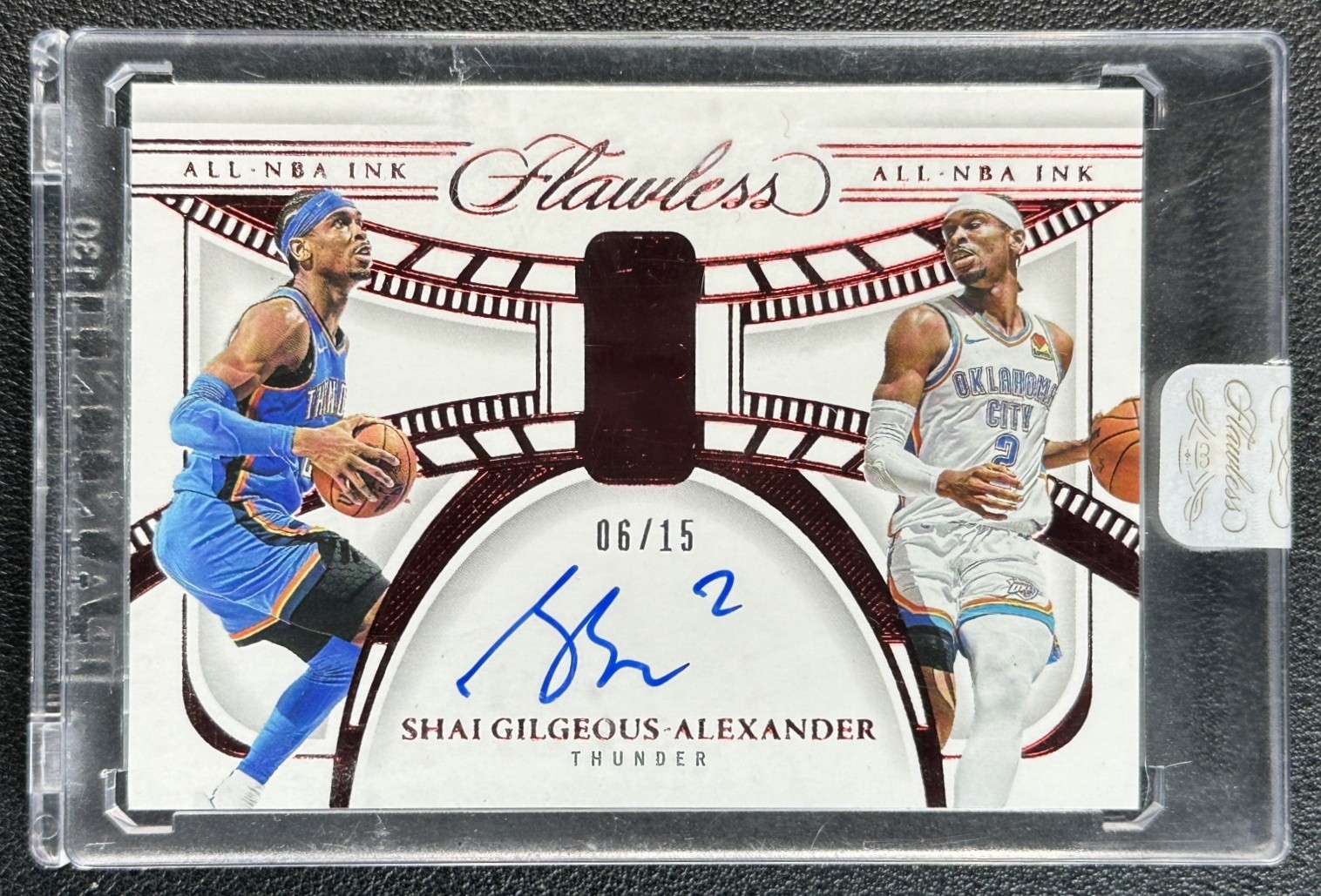 SHAI GILGEOUS-ALEXANDER SGA 2023-24 PANINI FLAWLESS ALL-NBA INK RUBY AUTO 6/15 view 1