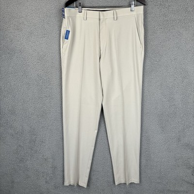 NEW Haggar Performance Pant Mens 36x34 Straight Fit 4 Way Stretch Active Series