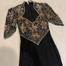 Jovani Women's black beaded multi color Dress S