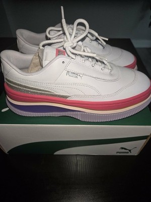 Puma Deva 90 s POP Women s Sneakers   Size 7.5   White/Bubblegum   Lightly Worn