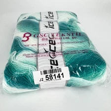 Ice Yarns Lana Bella - Turquoise 58141- 4 Skeins Wool/Acrylic Sealed. DESTASH
