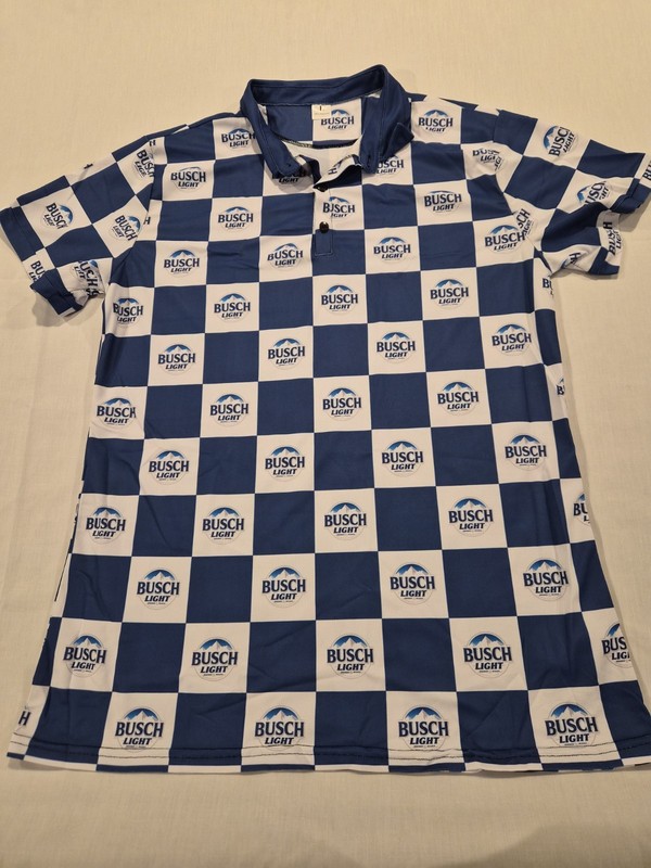 Busch Light Polo Shirt Men's 100% Polyester Size Large B796