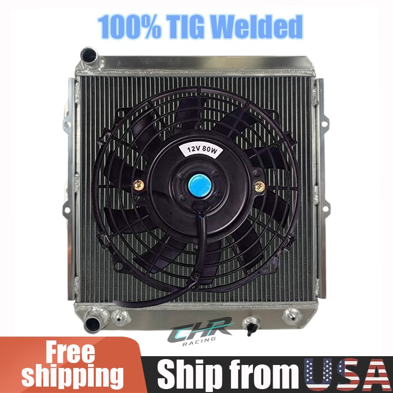 Aluminium Radiator+Fan for 1984-1993 Toyota Land Cruiser LJ70
