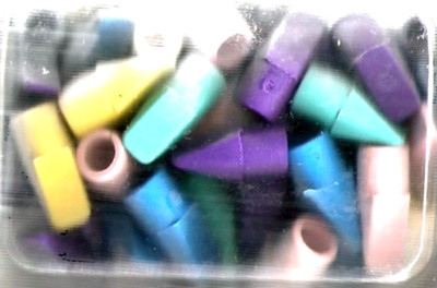 40 PCS Pencil Top Erasers, 6 Colors..FREE SHIPPING