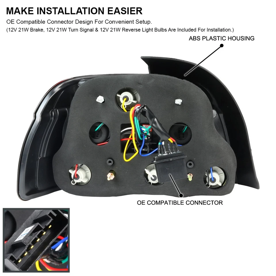 Red/Clear Fits 2001-2003 BMW E39 5-Series M5 525i 530i 540i LED Tail Lights Lamp Foto 4 de 4