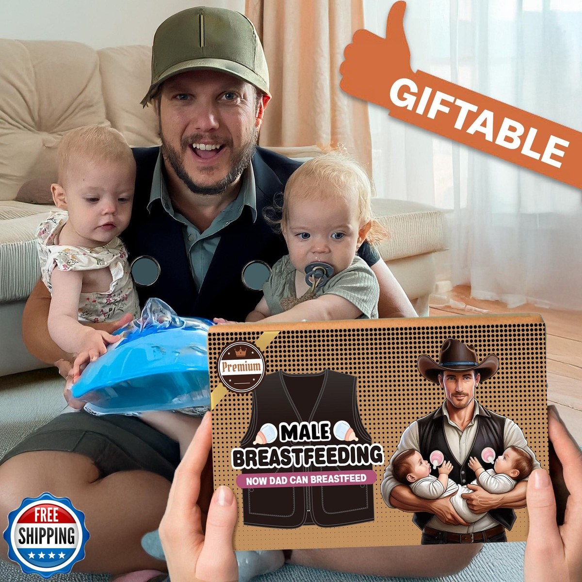 Milker Male Breastfeeding Device, Now Dad Can Nursing, Baby