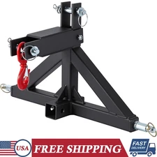 3 Point Hitch Quick Drawbar Adapter w/2" Receiver&Towing Hook for Cat 1 Tractors