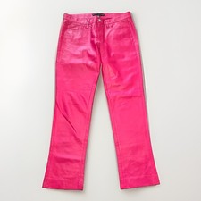 Vintage Polo Ralph Lauren 100 Pink Leather Pants Black Label Collection USA 31