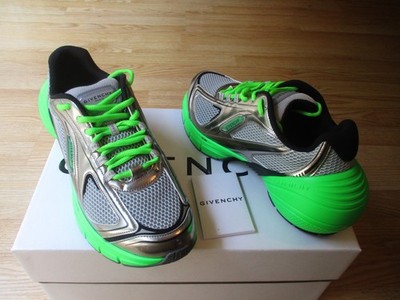 $925 Givenchy Mens TK-MX  Mesh Running Sneaker Green Silver sz 43 US 10 NEW