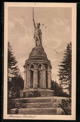 Detmold, Hermanns-Denkmal, Ansichtskarte 1923 