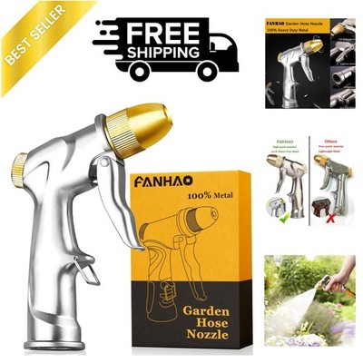 FANHAO Upgraded Garden Hose Nozzle Sprayer, 100% Heavy Duty Metal Handheld Water