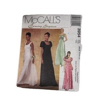 3954 McCalls Evening Elegance PROM Gown Bridesmaid Dress Sewing Pattern Sz 4-10