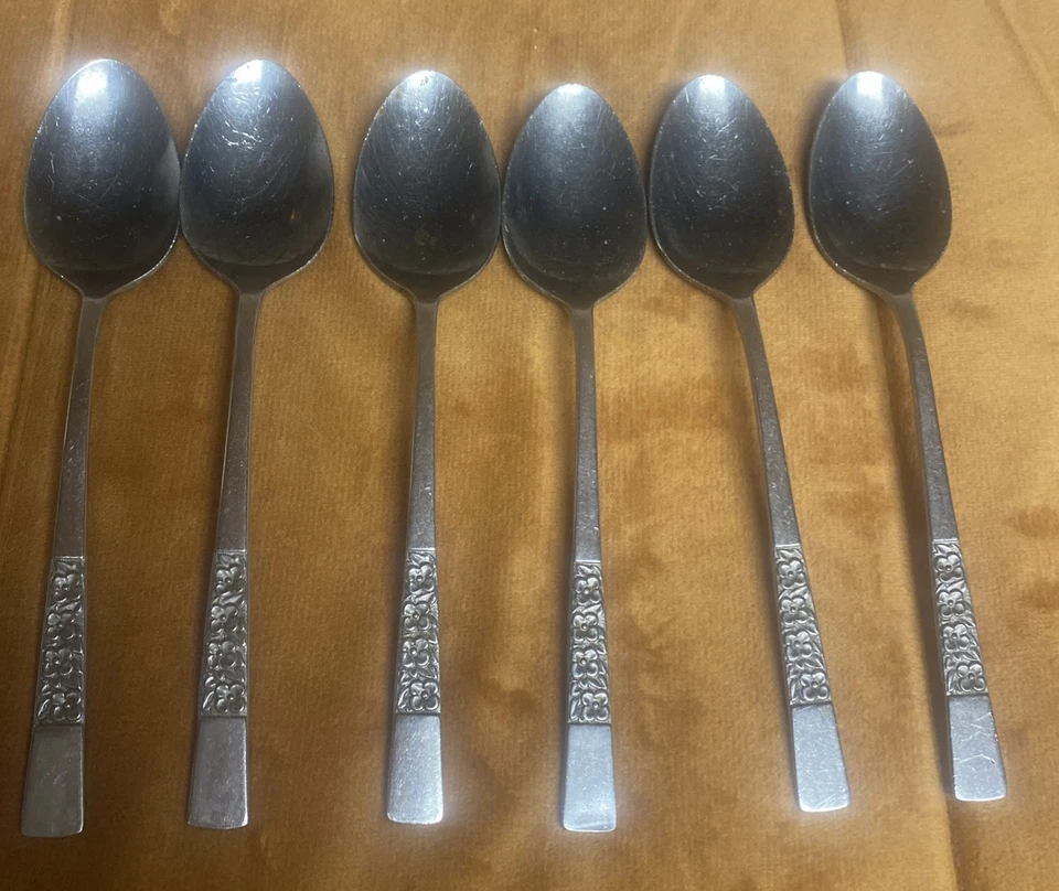 6 cucharas de desierto de acero inoxidable Ekco Eterna NORA Foto 4 de 4