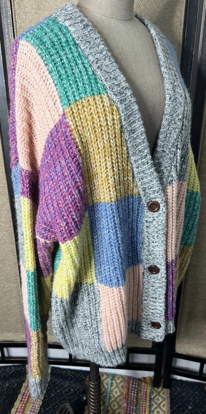 Sundance Catalog Chunky Multi Patchwork Cardigan … - image 4
